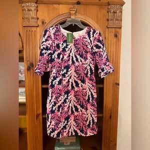 NWT Lilly Pulitzer Fiesta Stretch Dress in Nauru Navy Beyond the Sea Sz 4